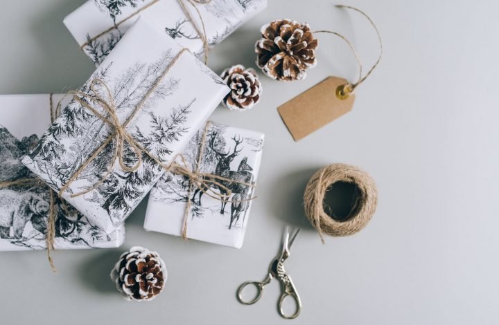 high angle shot of gifts